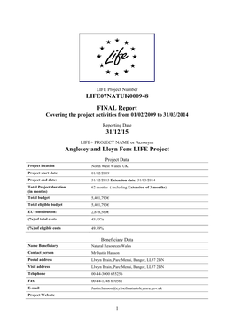 Final Report: Anglesey and Lleyn Fens LIFE Project