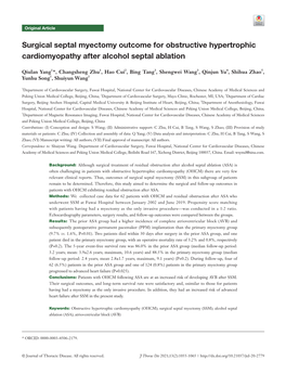Surgical Septal Myectomy Outcome for Obstructive Hypertrophic Cardiomyopathy After Alcohol Septal Ablation