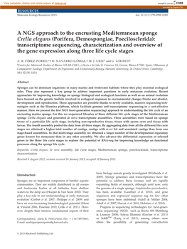 Transcriptome Sequencing, Characterization and Overview of the Gene Expression Along Three Life Cycle Stages