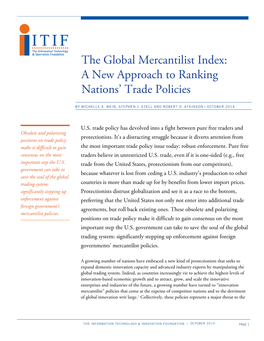 The Global Mercantilist Index: a New Approach to Ranking Nations’ Trade Policies