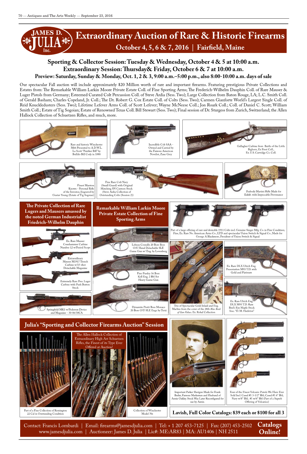 Extraordinary Auction of Rare & Historic Firearms