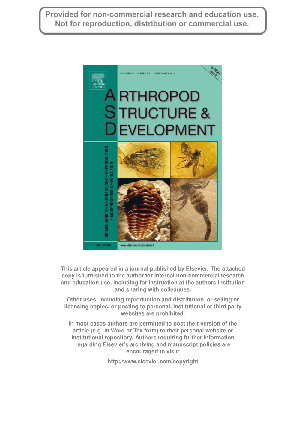 Arthropod Structure & Development 39