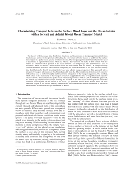 Characterizing Transport Between the Surface Mixed Layer and the Ocean Interior with a Forward and Adjoint Global Ocean Transport Model