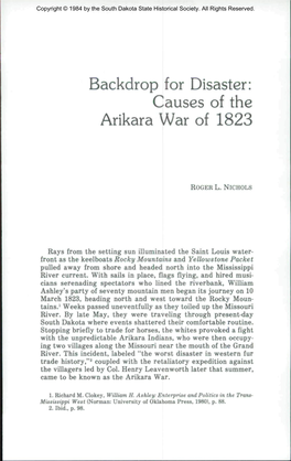 Backdrop for Disaster: Causes of the Arikara War of 1823