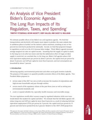 An Analysis of Vice President Biden's Economic Agenda