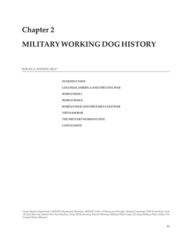 Chapter 2 MILITARY WORKING DOG HISTORY