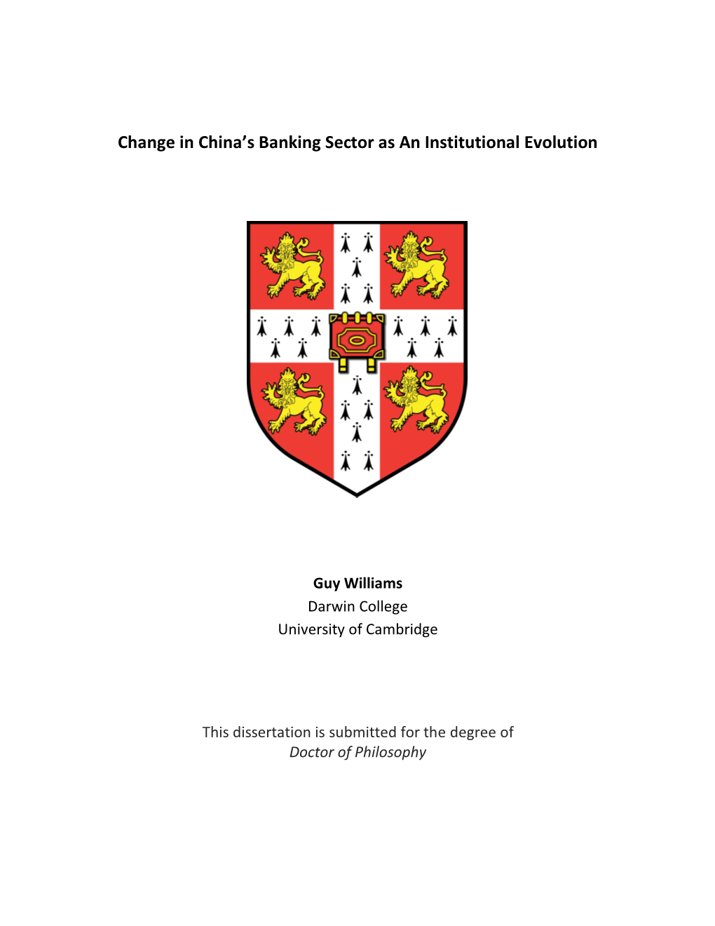 Change in China's Banking Sector As an Institutional Evolution