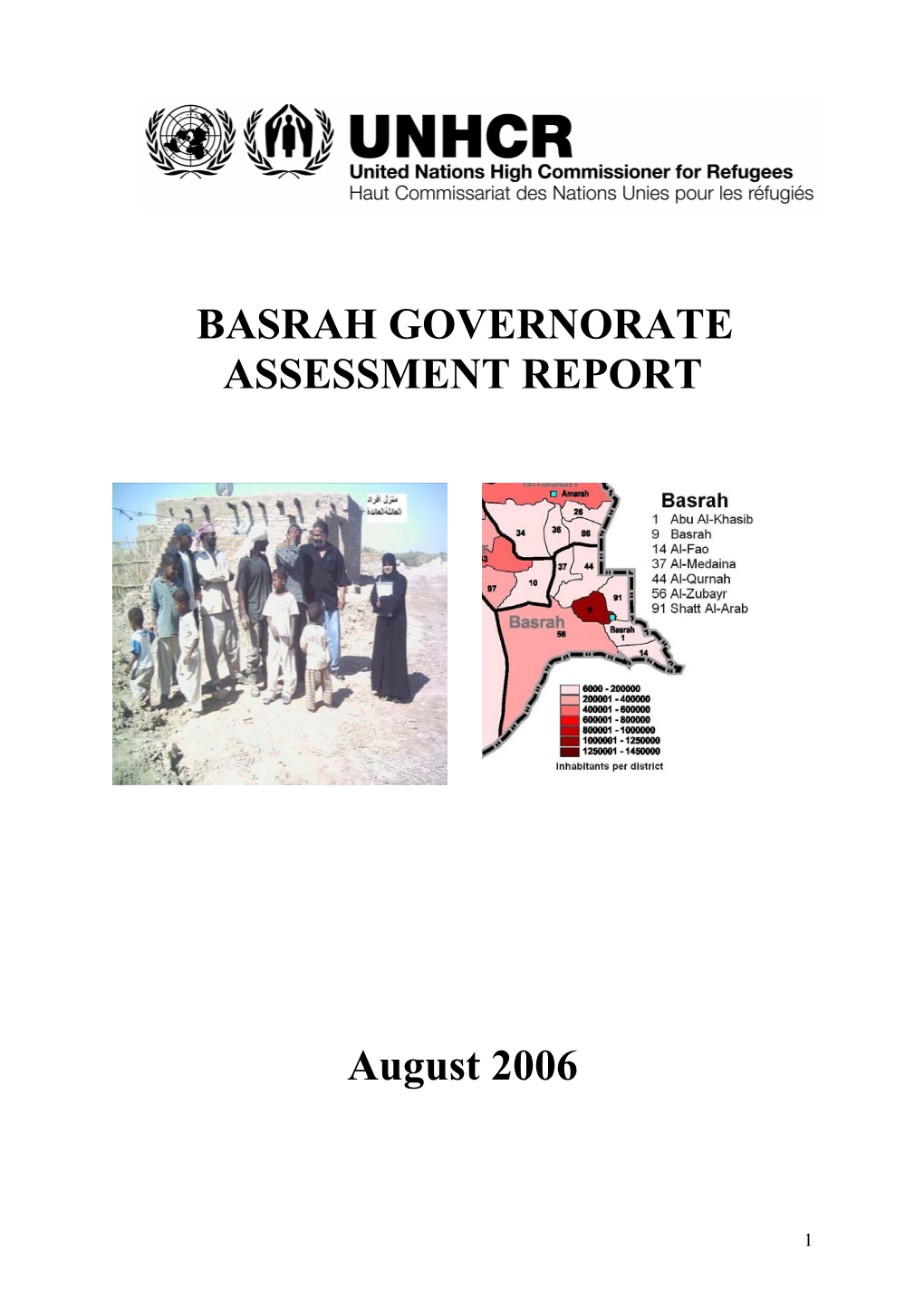 BASRAH GOVERNORATE ASSESSMENT REPORT August 2006