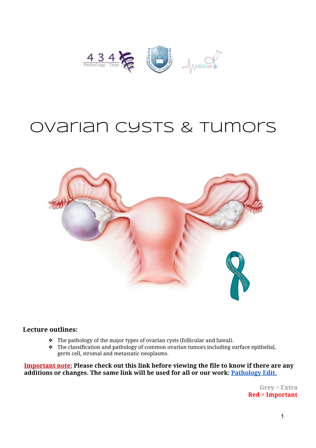 Ovarian Cysts & Tumors