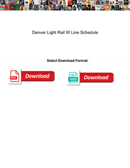 Denver Light Rail W Line Schedule