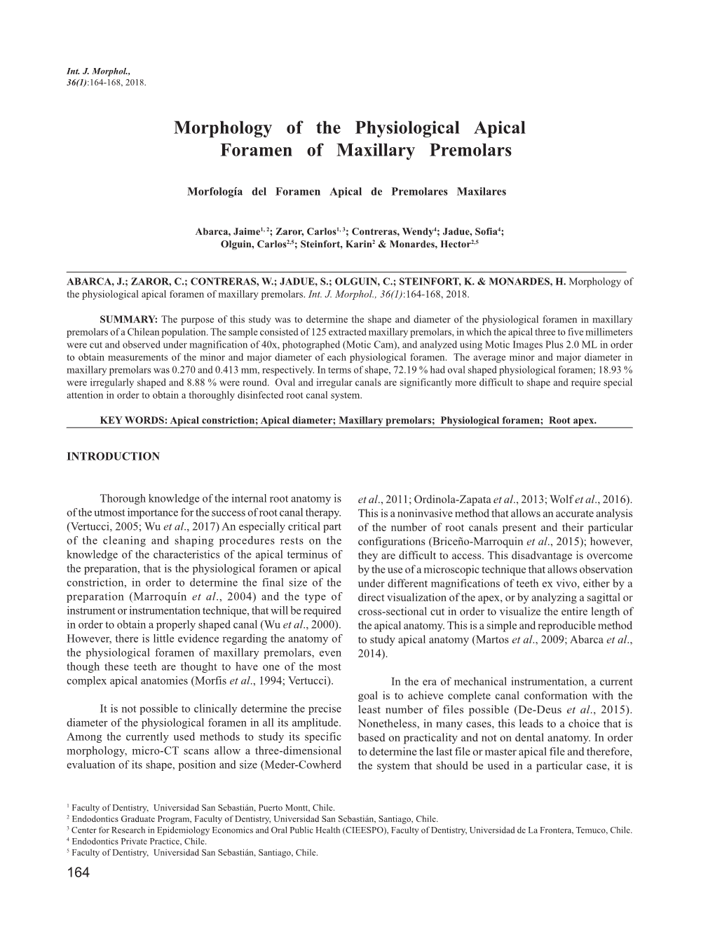 Morphology of the Physiological Apical Foramen of Maxillary Premolars