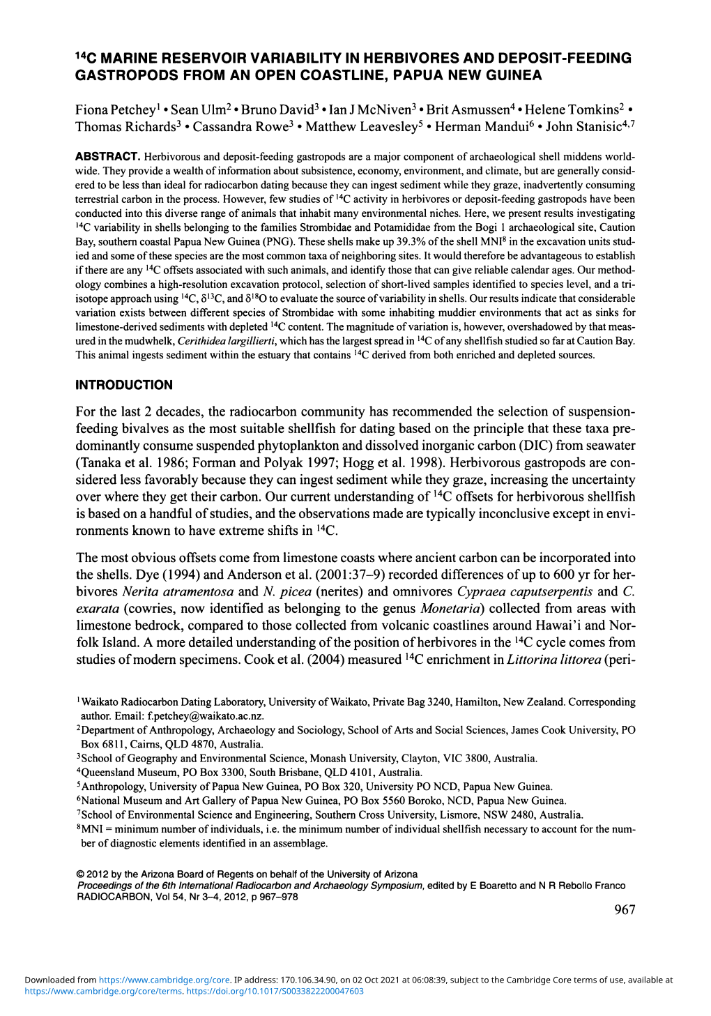 1 4 C Marine Reservoir Variability in Herbivores