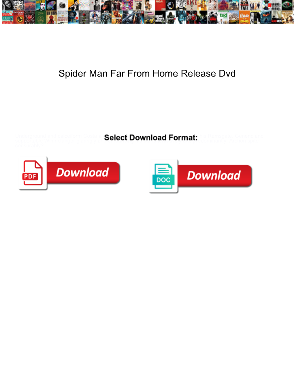 Spider Man Far from Home Release Dvd