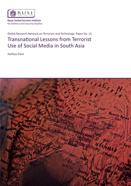 Transnational Lessons from Terrorist Use of Social Media in South Asia