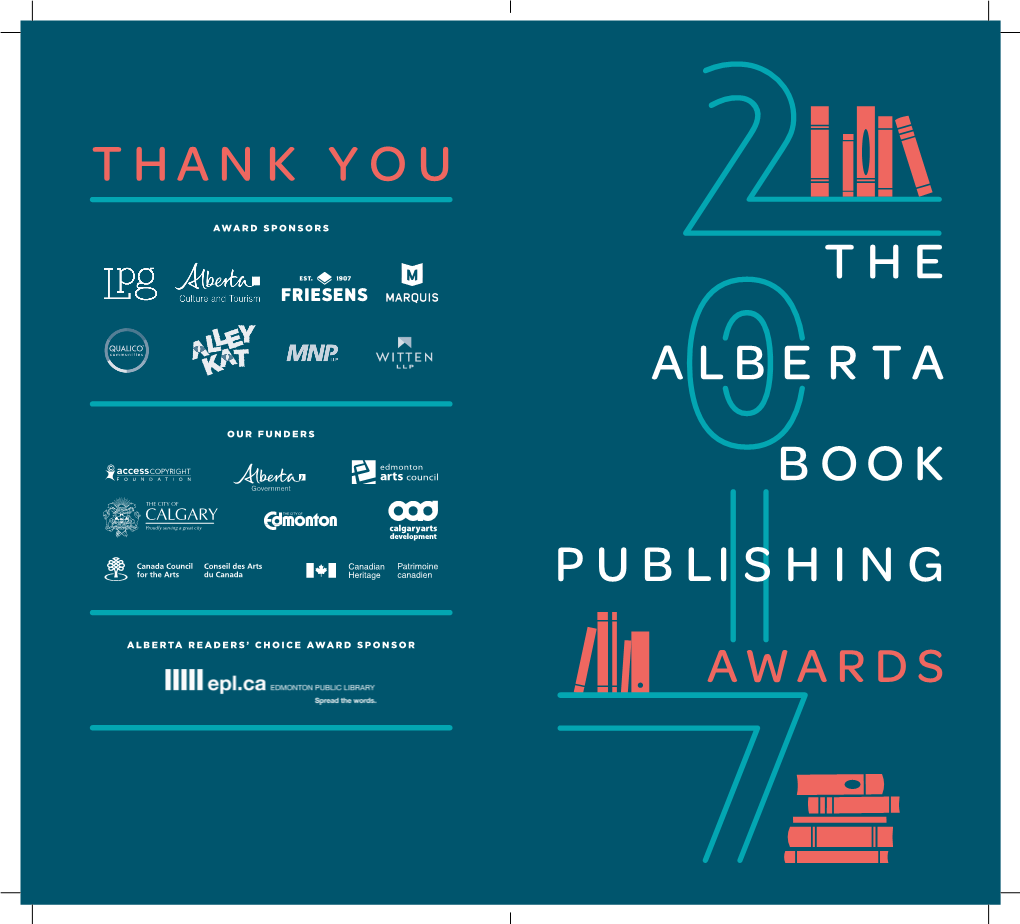 Thank You the Alberta Book Publishing