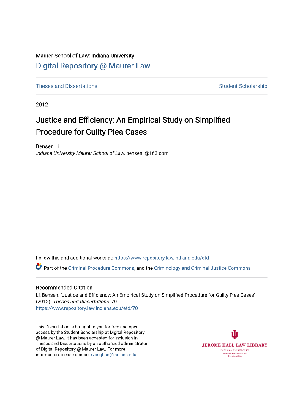 An Empirical Study on Simplified Procedure for Guilty Plea Cases