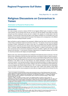 Religious Discussions on Coronavirus in Yemen