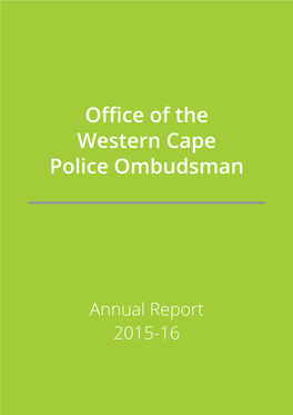 Office of the Western Cape Police Ombudsman