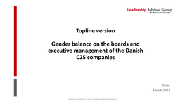 Topline Version Gender Balance on the Boards and Executive
