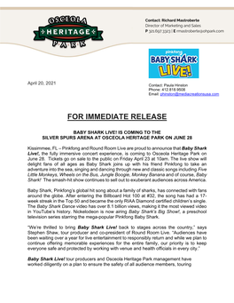 For Immediate Release