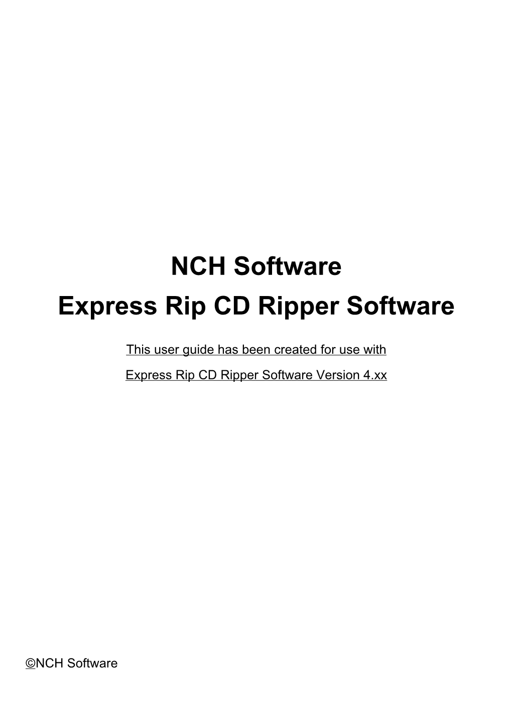 NCH Software Express Rip CD Ripper Software