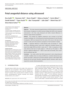 Fetal Anogenital Distance Using Ultrasound