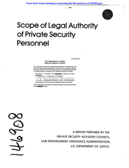 Scope of Legal Authority of Private Security Personnel