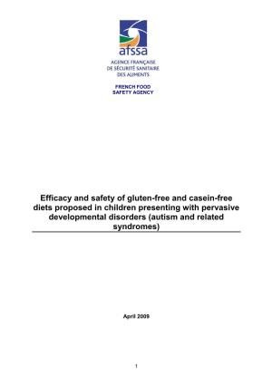 Efficacy and Safety of Gluten-Free and Casein-Free Diets Proposed in Children Presenting with Pervasive Developmental Disorders (Autism and Related Syndromes)