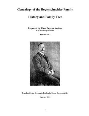Genealogy of the Bogenschneider Family History and Family Tree