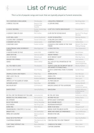 List of Music