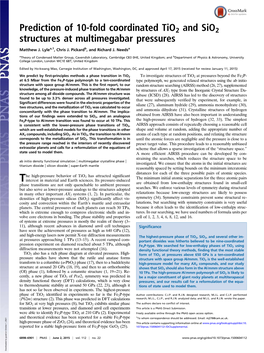 Prediction of 10-Fold Coordinated Tio2 and Sio2 Structures at Multimegabar Pressures