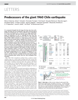 Predecessors of the Giant 1960 Chile Earthquake