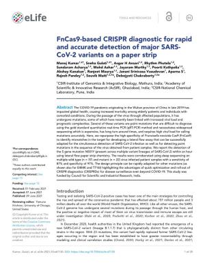 Fncas9-Based CRISPR Diagnostic for Rapid and Accurate Detection