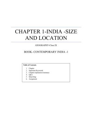 Chapter 1-India -Size and Location