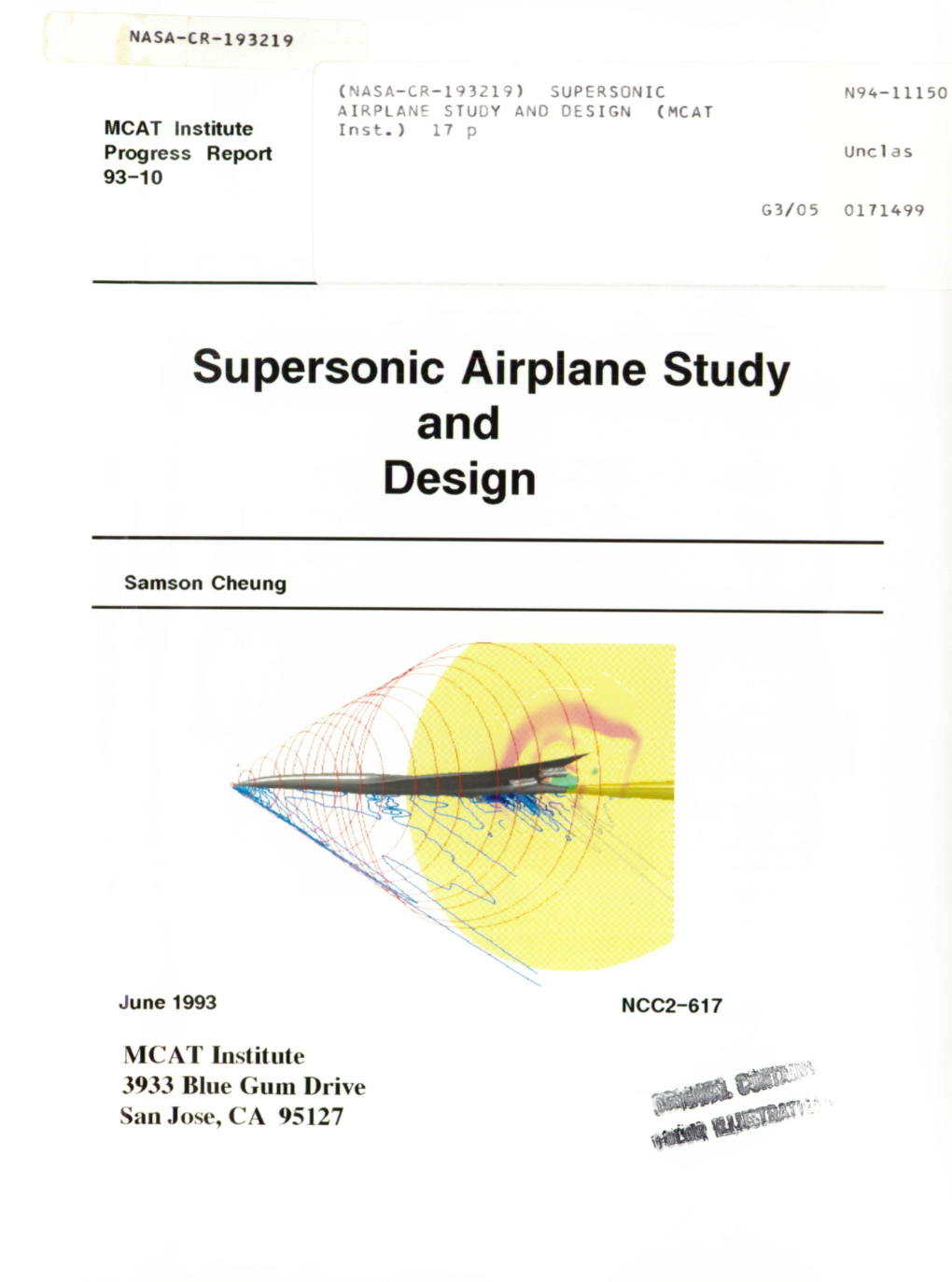 Supersonic Airplane Study and Design