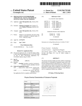 (12) United States Patent (10) Patent No.: US 8,765,725 B2 Cavanagh Et Al