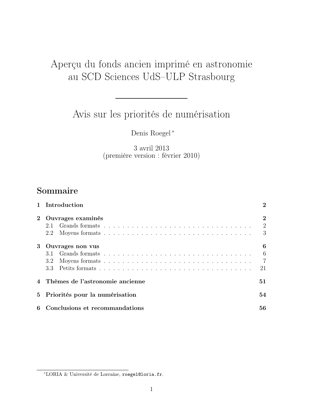 Aperçu Du Fonds Ancien Imprimé En Astronomie Au SCD Sciences Uds–ULP Strasbourg