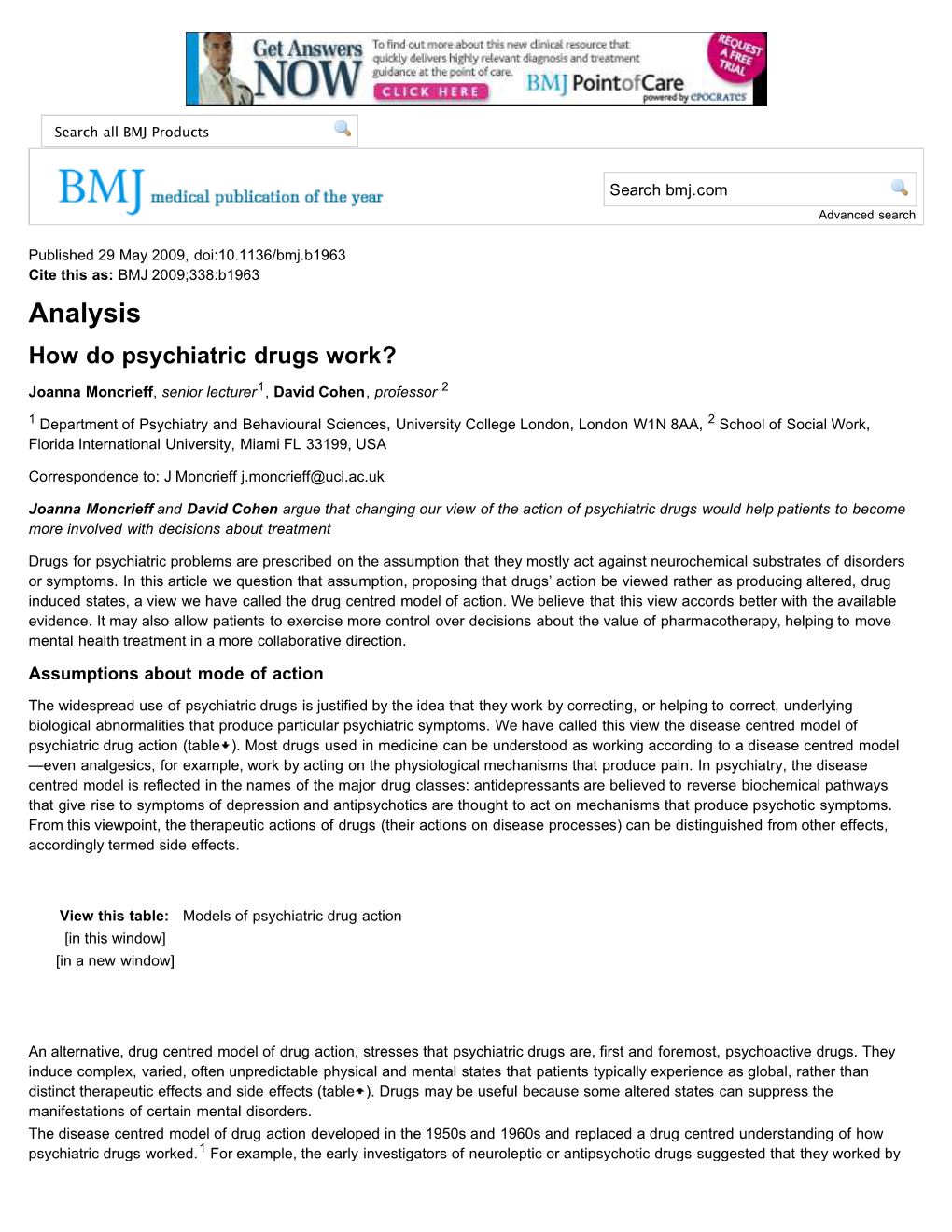 How Do Psychiatric Drugs Work?