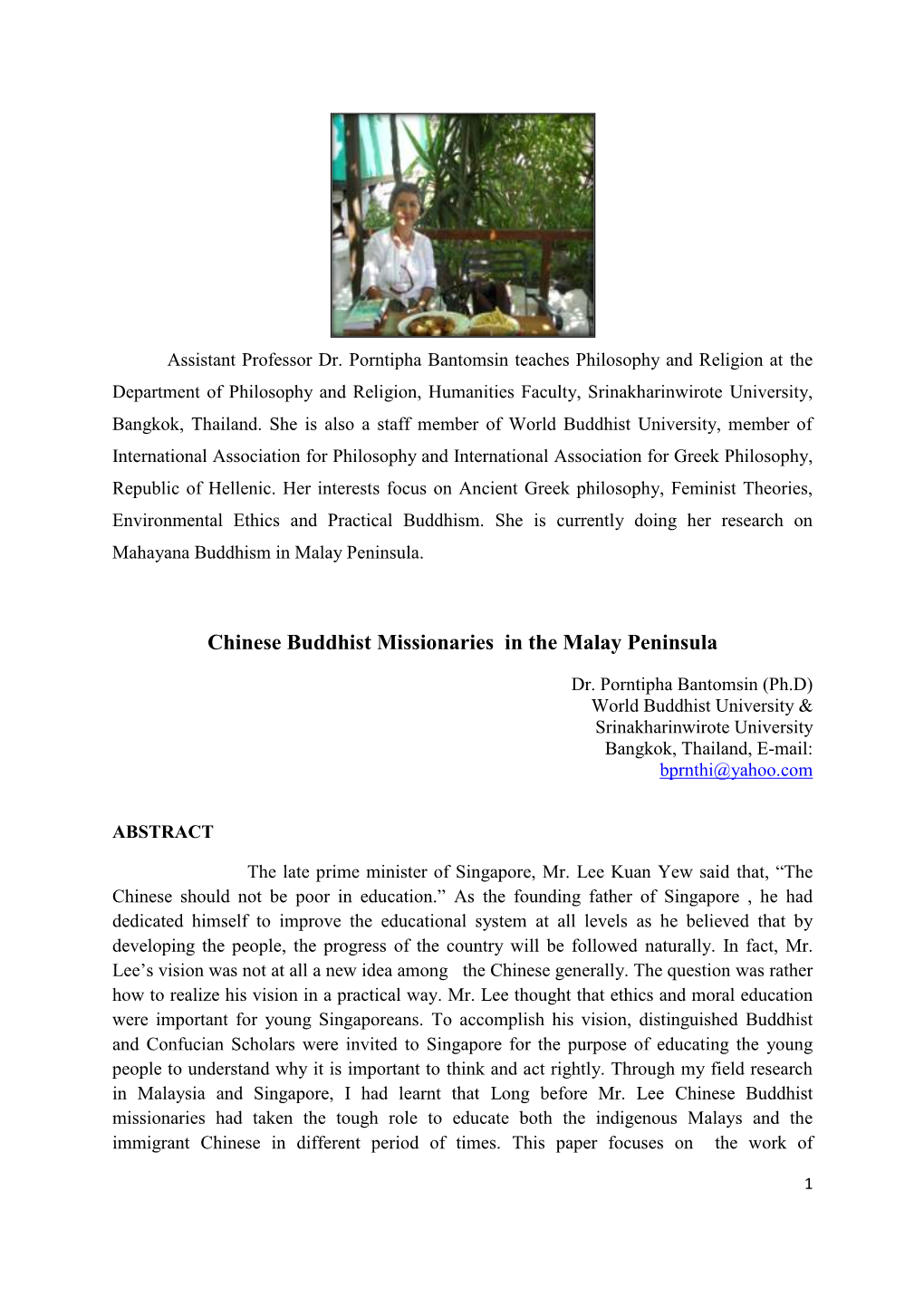 Chinese Buddhist Missionaries in the Malay Peninsula