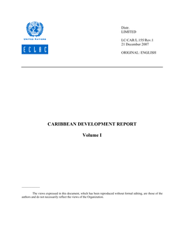 CARIBBEAN DEVELOPMENT REPORT Volume I