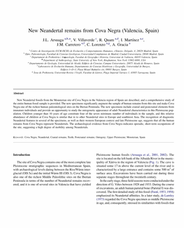 New Neandertal Remains from Cova Negra (Valencia, Spain)