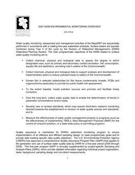 Open PDF File, 95.38 KB, for 2007 Environmental Monitoring Summary