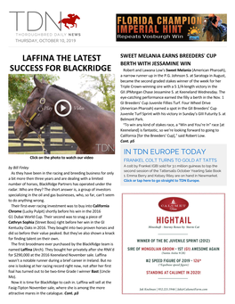 Laffina the Latest Success for Blackridge (Cont