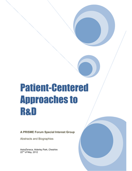 Patient-Centered Approaches to R&D