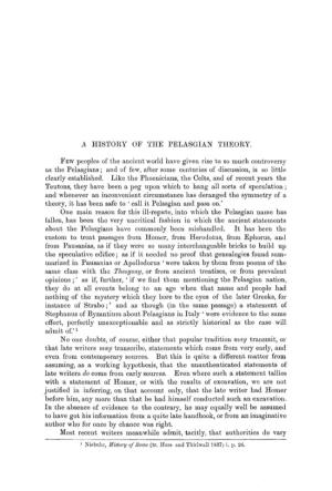 A HISTORY of the PELASGIAN THEORY. FEW Peoples Of