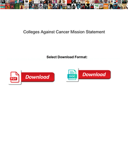 Colleges Against Cancer Mission Statement