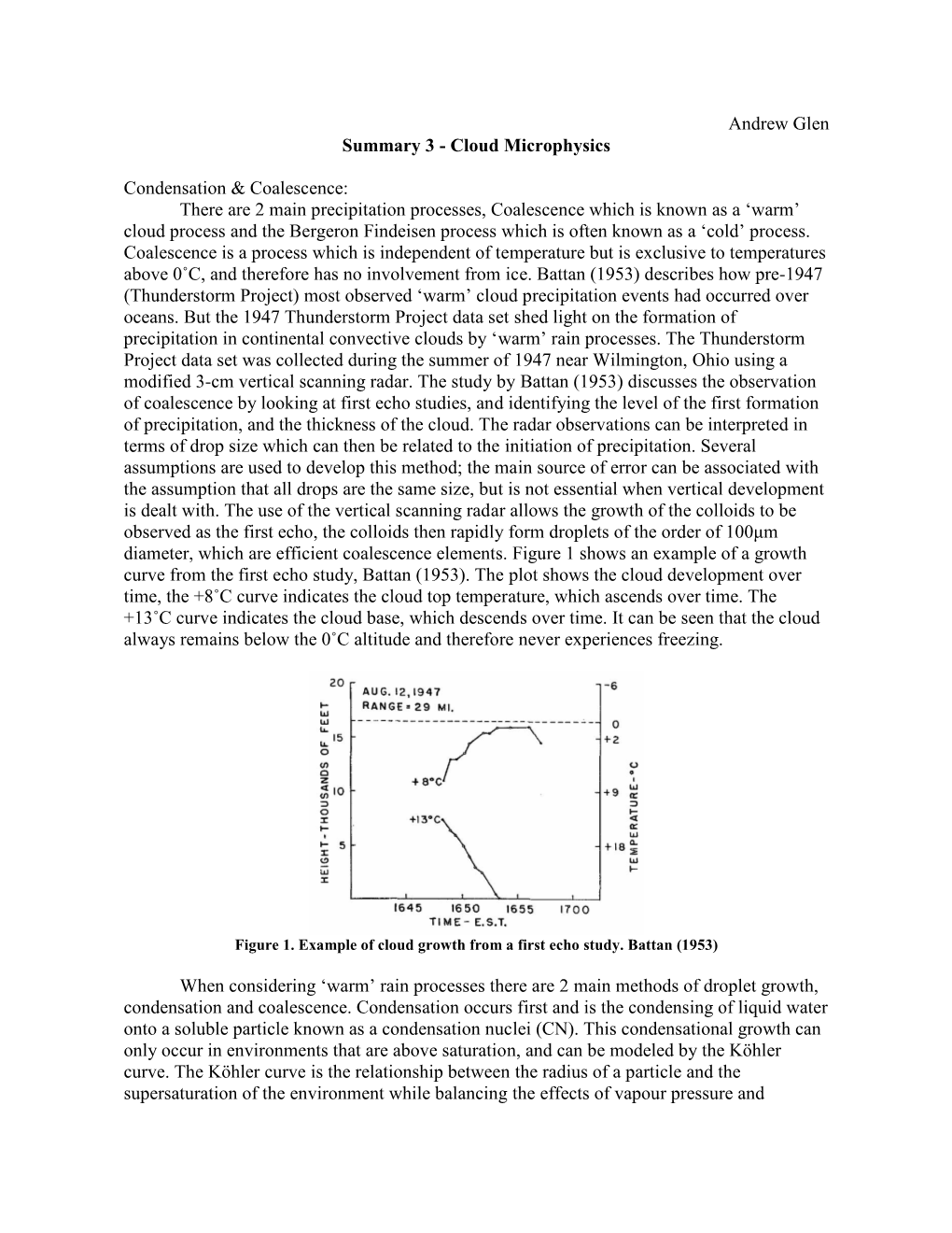 Cloud Microphysics Condensation & Coalescence