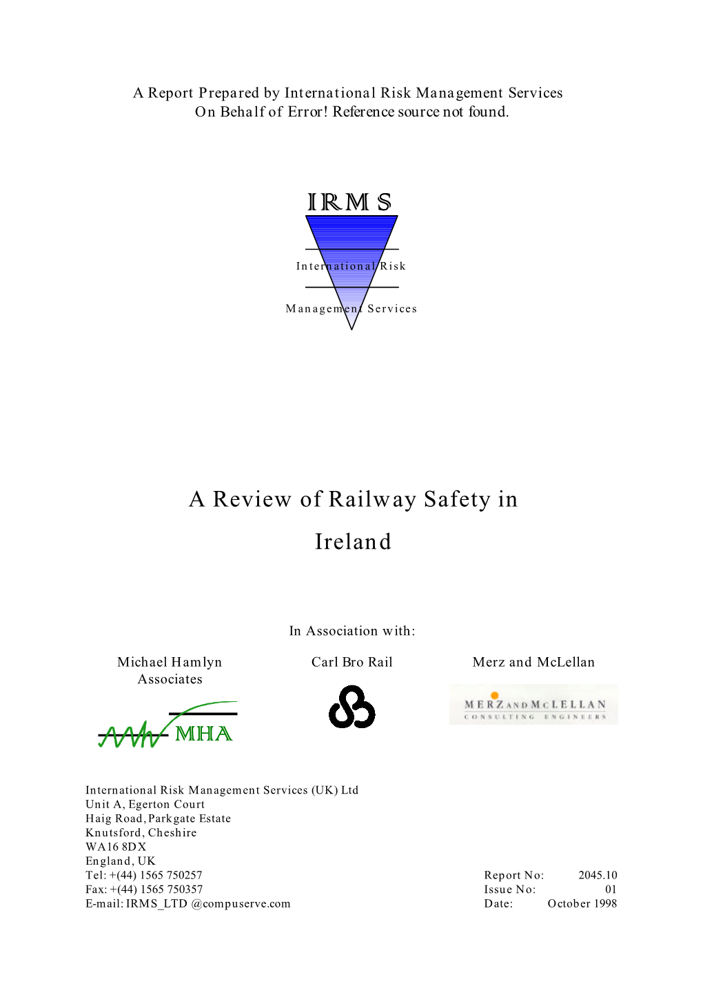 A Review of Railway Safety in Ireland