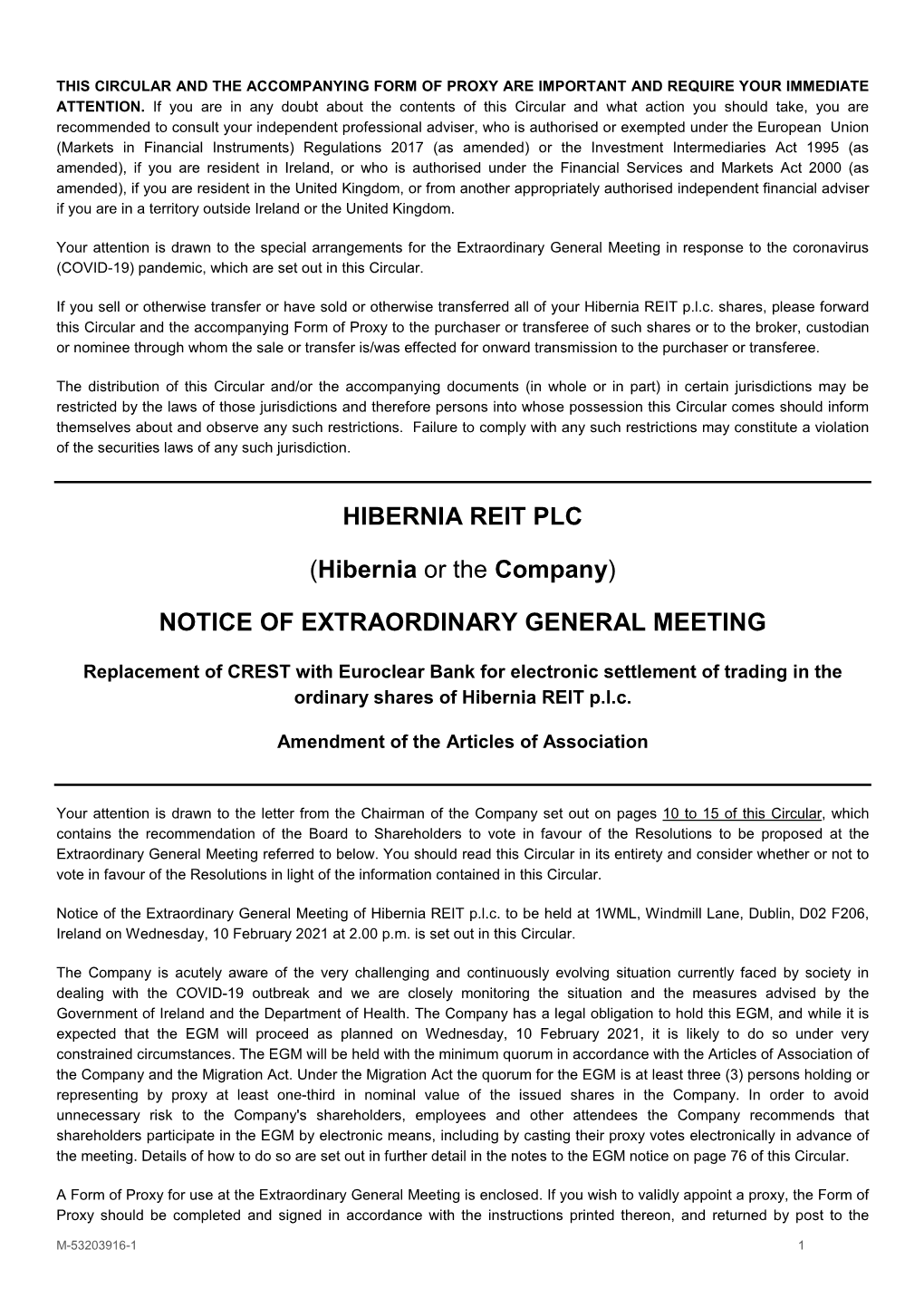 Hibernia REIT P.L.C