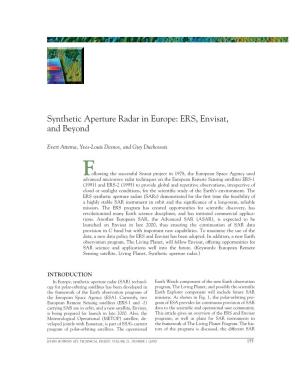 Synthetic Aperture Radar in Europe: ERS, Envisat, and Beyond
